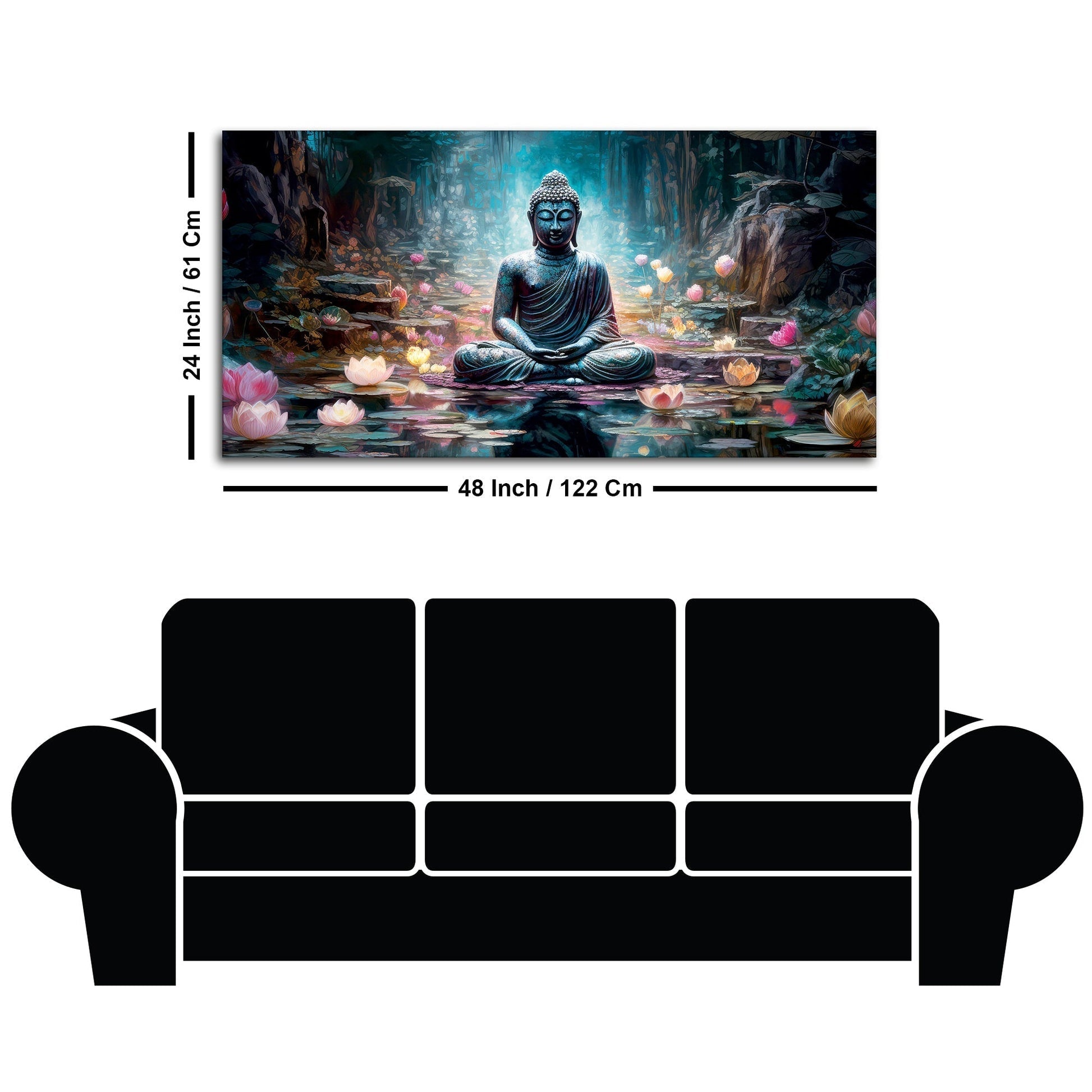 Spiritual Buddha Statue Premium Canvas Wall Painting - Decor Smart