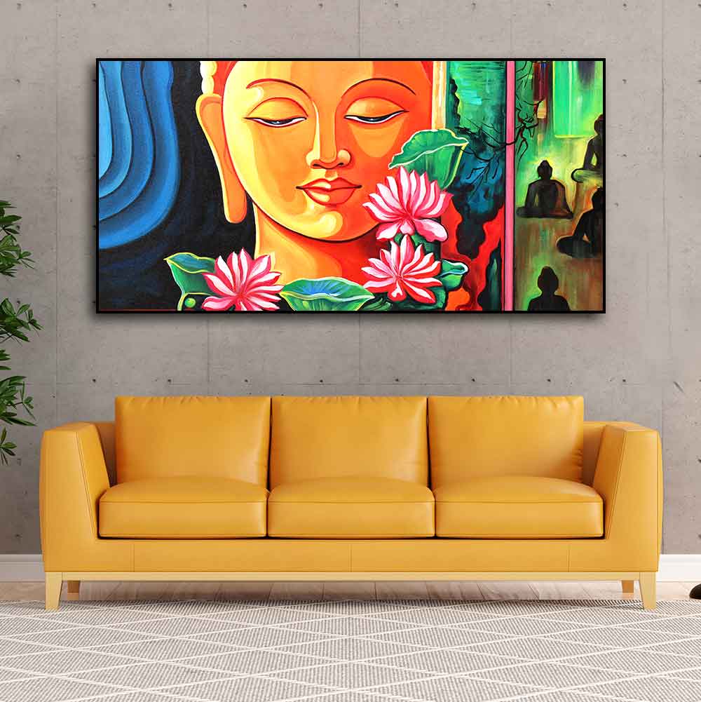 Spiritual Gautam Buddha Wall Painting - Decor Smart