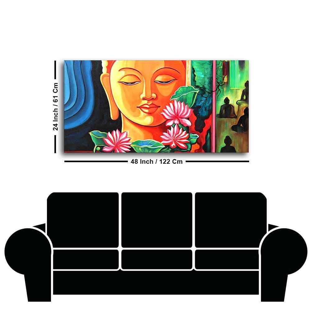 Spiritual Gautam Buddha Wall Painting - Decor Smart