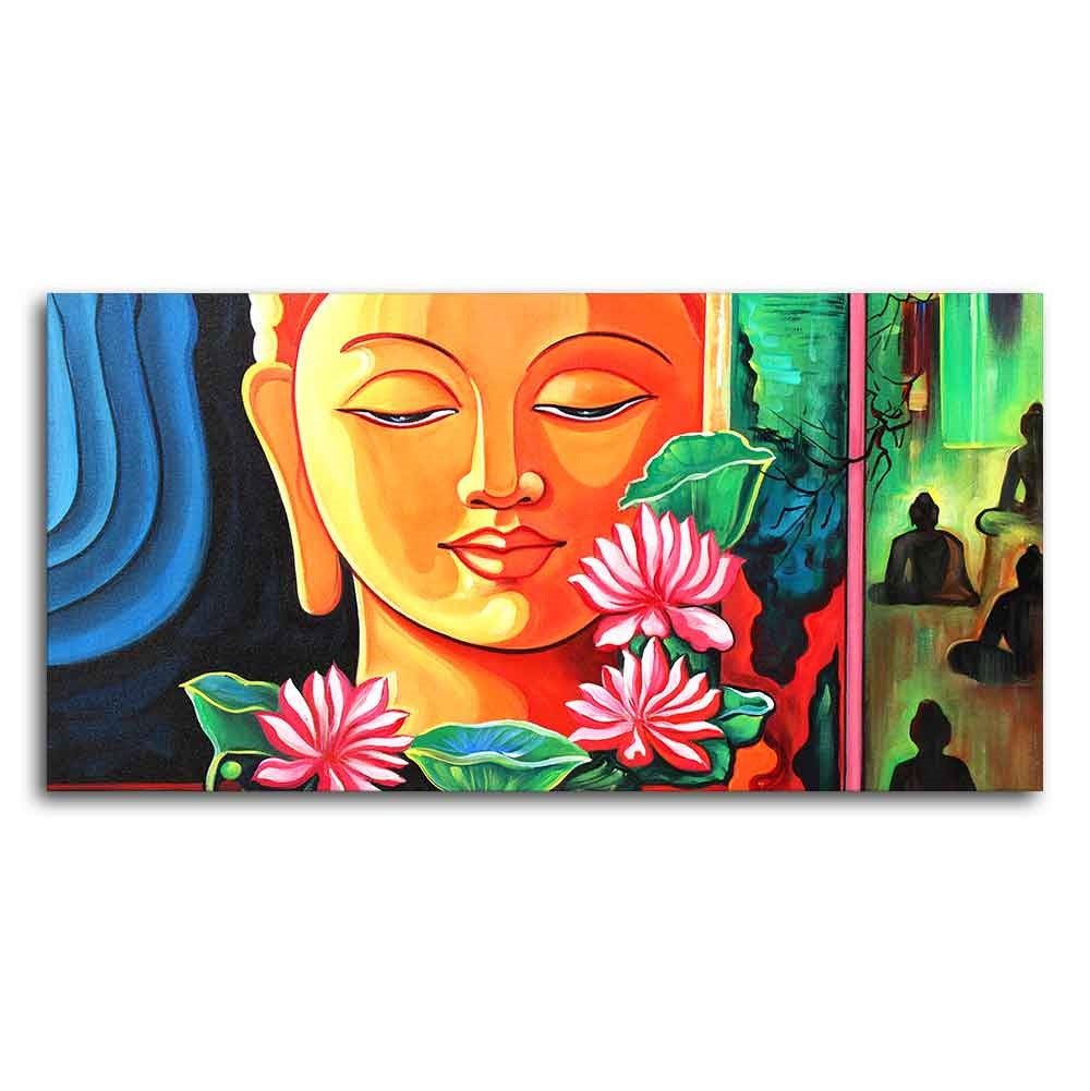 Spiritual Gautam Buddha Wall Painting - Decor Smart
