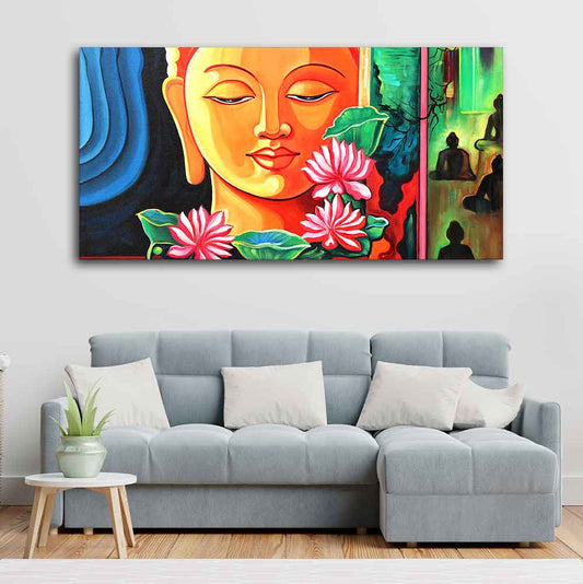 Spiritual Gautam Buddha Wall Painting - Decor Smart