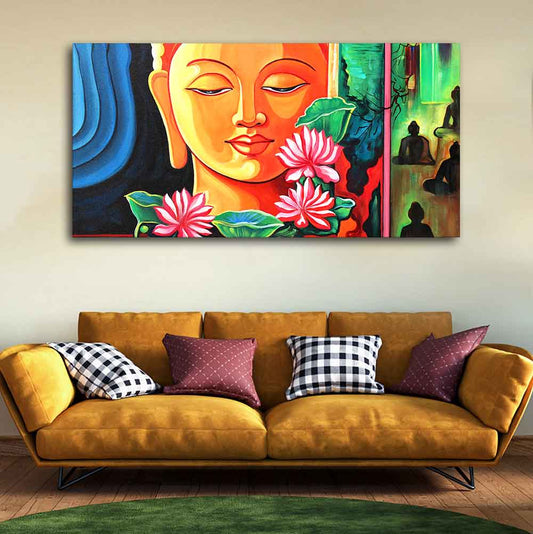 Spiritual Gautam Buddha Wall Painting - Decor Smart