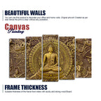 Spiritual God Buddha Wall Painting Set of Five Pieces