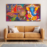 Spiritual God Ganesha Canvas Wall Painting - Decor Smart
