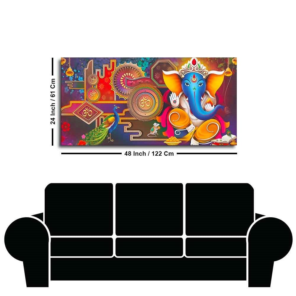 Spiritual God Ganesha Canvas Wall Painting - Decor Smart