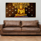 Spiritual Golden Gautam Buddha Canvas Wall Painting