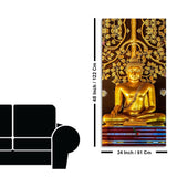 Spiritual Golden Gautam Buddha Premium Canvas Wall Painting - Decor Smart