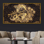 Spiritual Lord Krishna Crystal Glass Wall Painting for Home Temple Décor