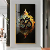 Spiritual OM Premium Acrylic Floating Vertical Wall Painting - Decor Smart