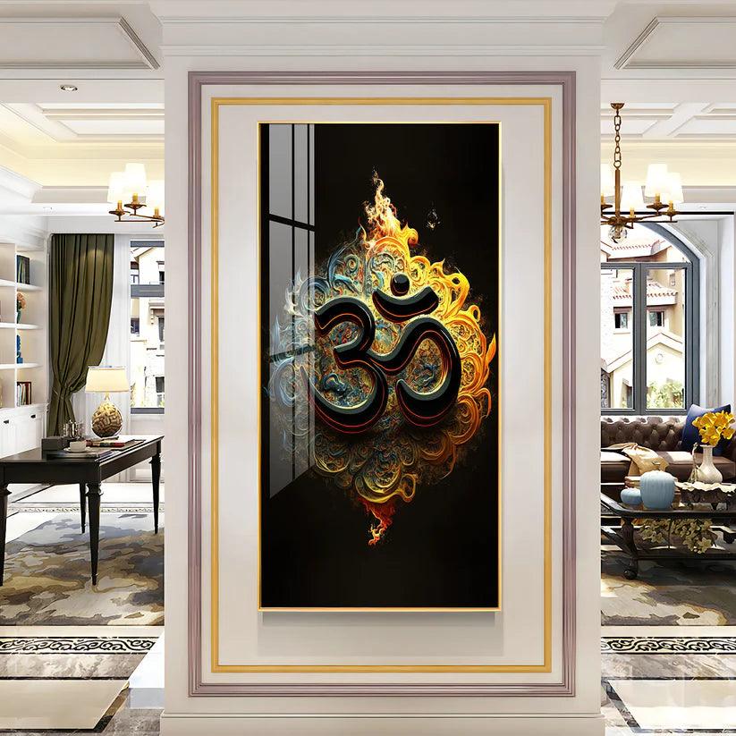 Spiritual OM Premium Acrylic Floating Vertical Wall Painting - Decor Smart
