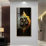 Spiritual OM Premium Acrylic Floating Vertical Wall Painting - Decor Smart