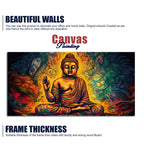 Spiritual Peaceful Gautam Buddha Textured Art Wooden Wall Painting