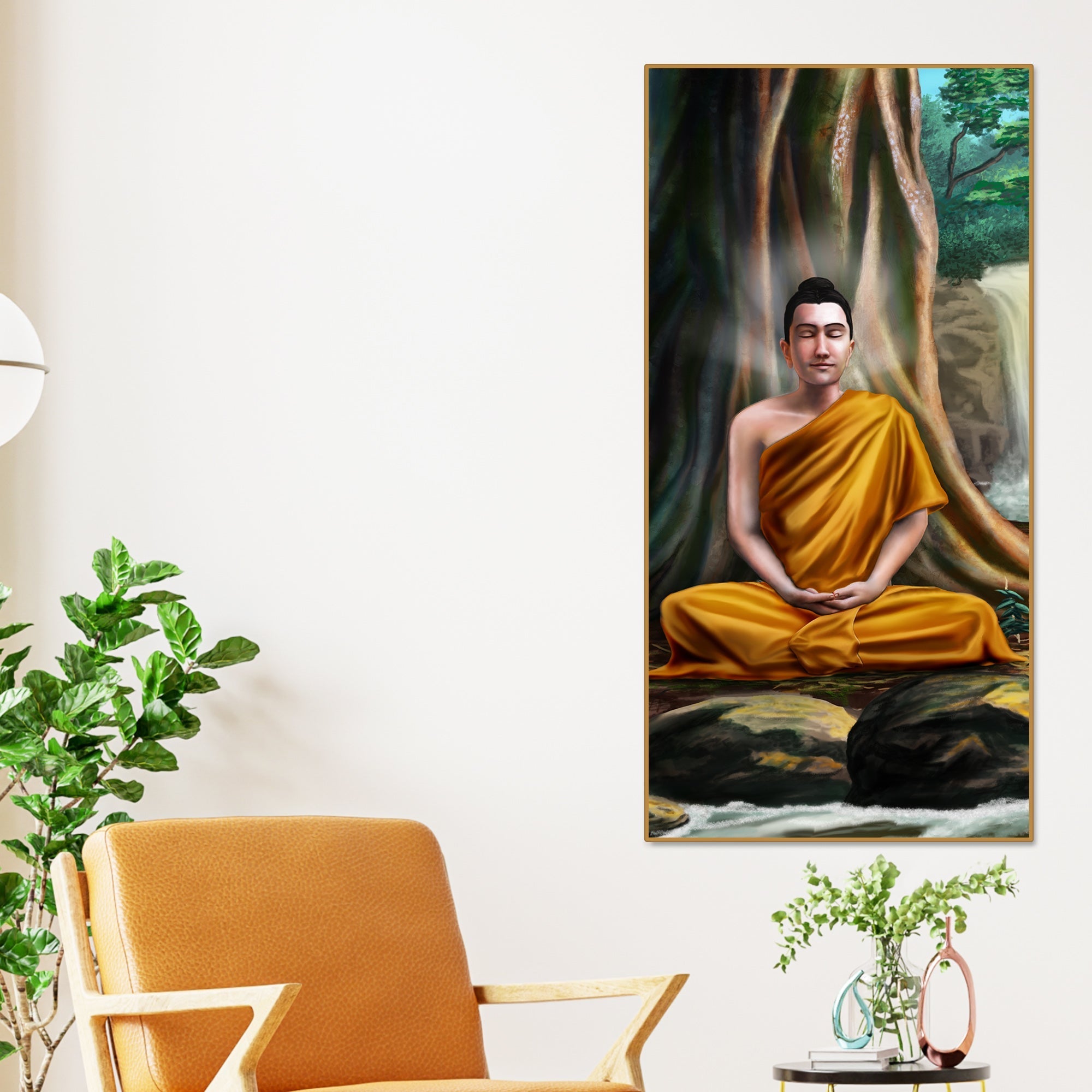 Spiritual Premium Wall Painting of Lord Gautam Buddha - Decor Smart