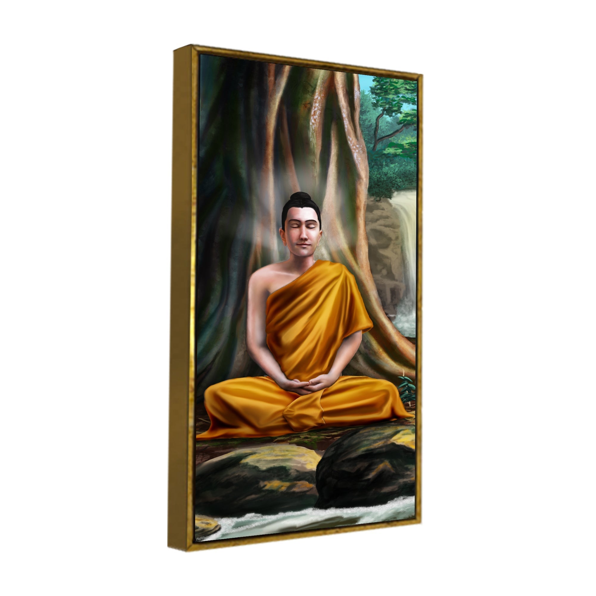 Spiritual Premium Wall Painting of Lord Gautam Buddha - Decor Smart