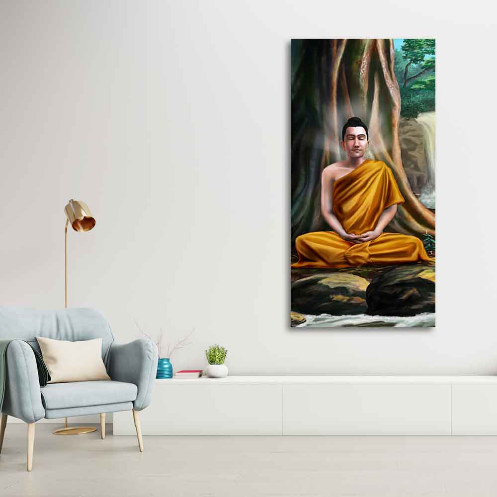 Spiritual Premium Wall Painting of Lord Gautam Buddha - Decor Smart