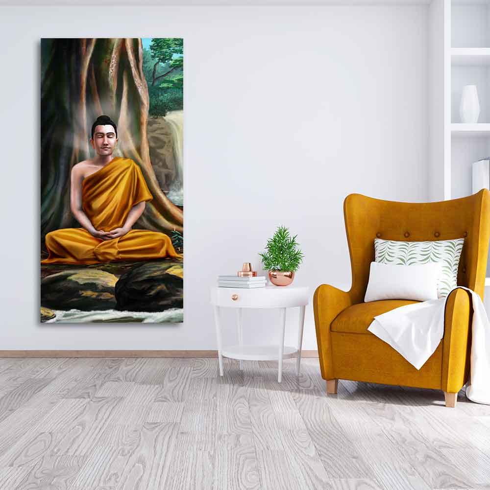 Spiritual Premium Wall Painting of Lord Gautam Buddha - Decor Smart