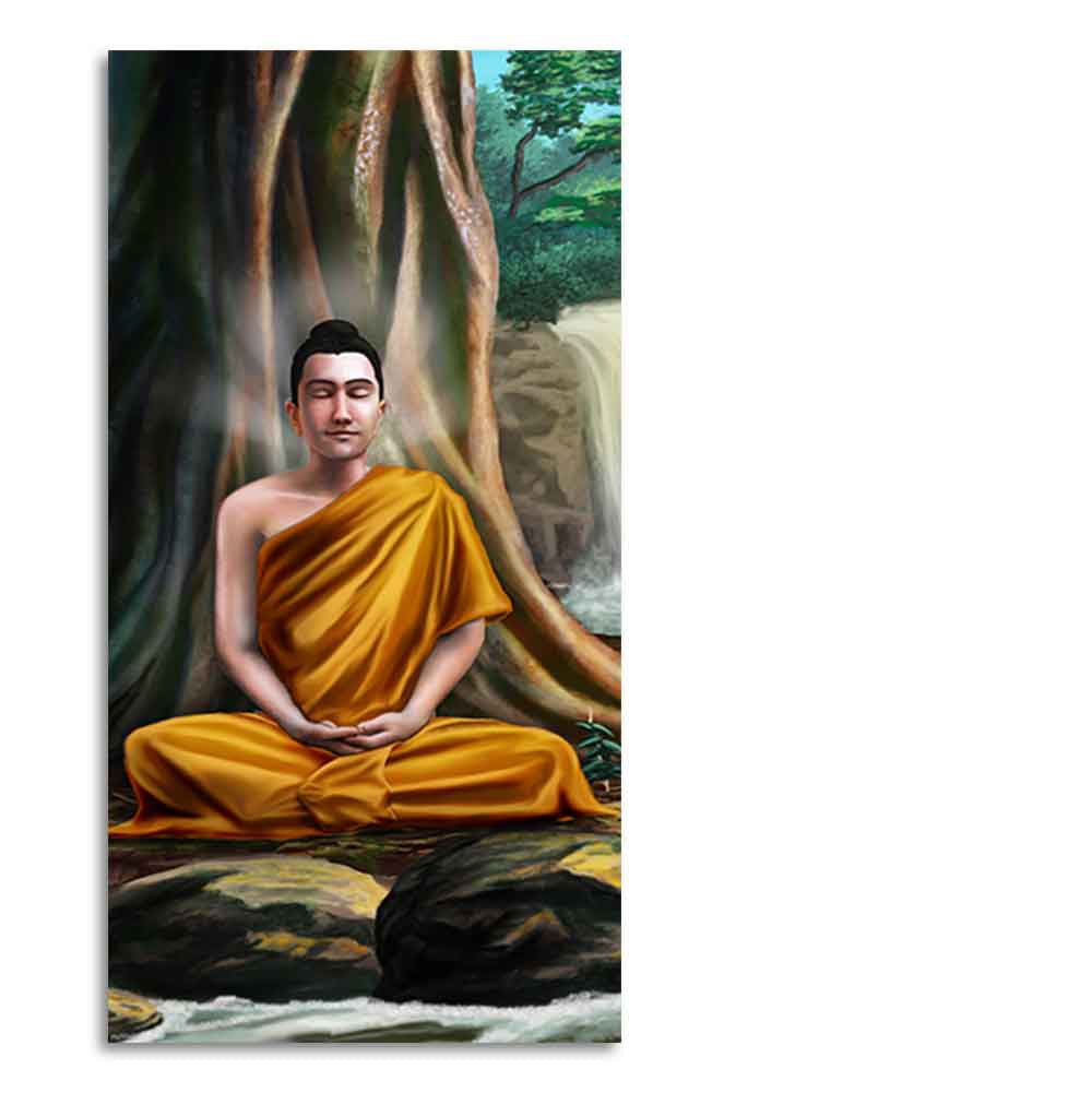 Spiritual Premium Wall Painting of Lord Gautam Buddha - Decor Smart