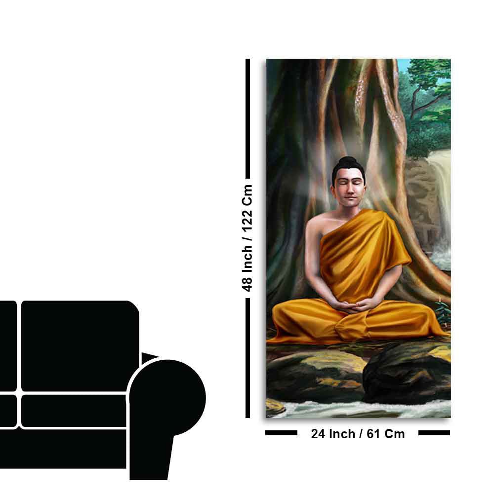 Spiritual Premium Wall Painting of Lord Gautam Buddha - Decor Smart