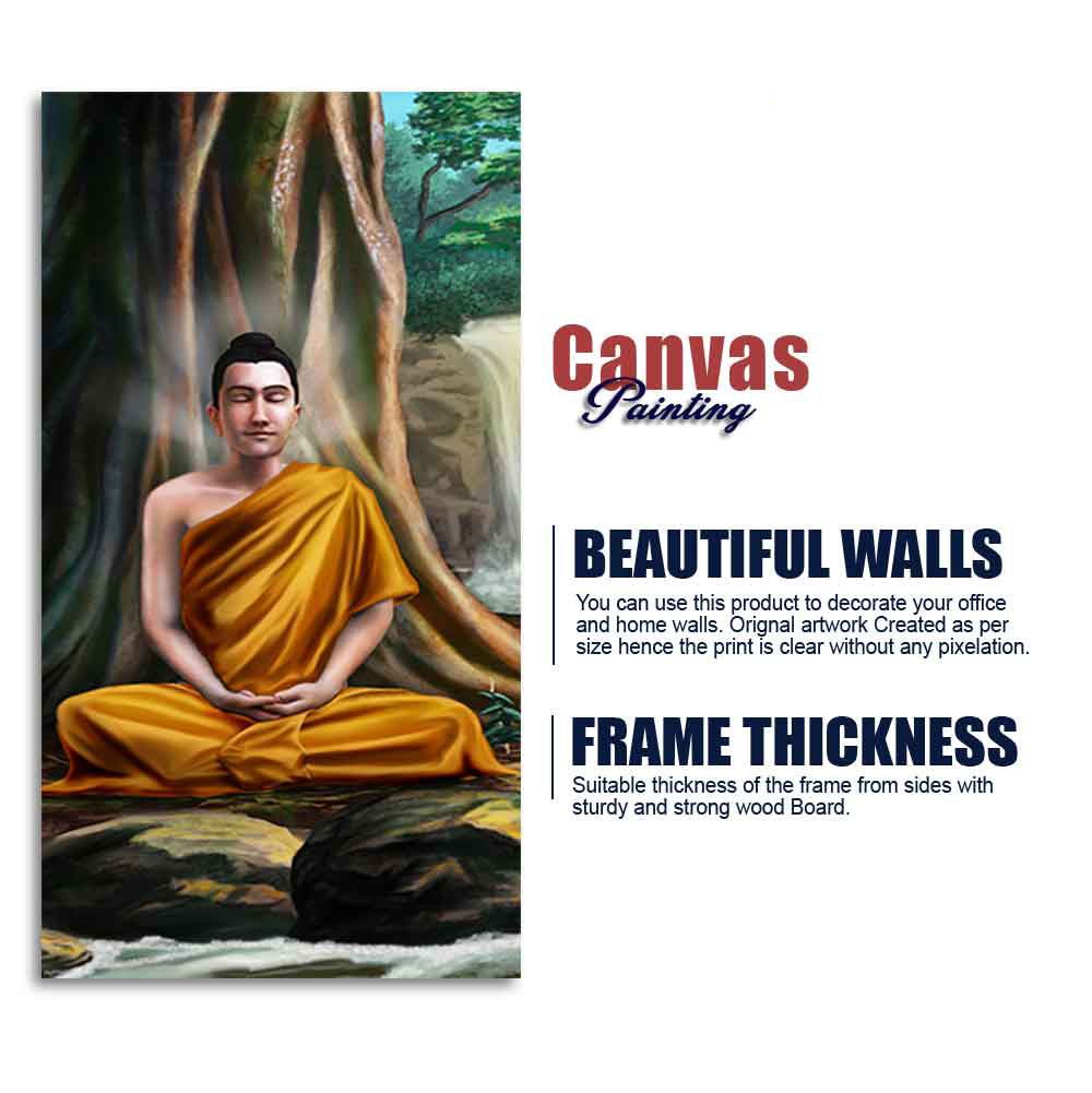 Spiritual Premium Wall Painting of Lord Gautam Buddha - Decor Smart