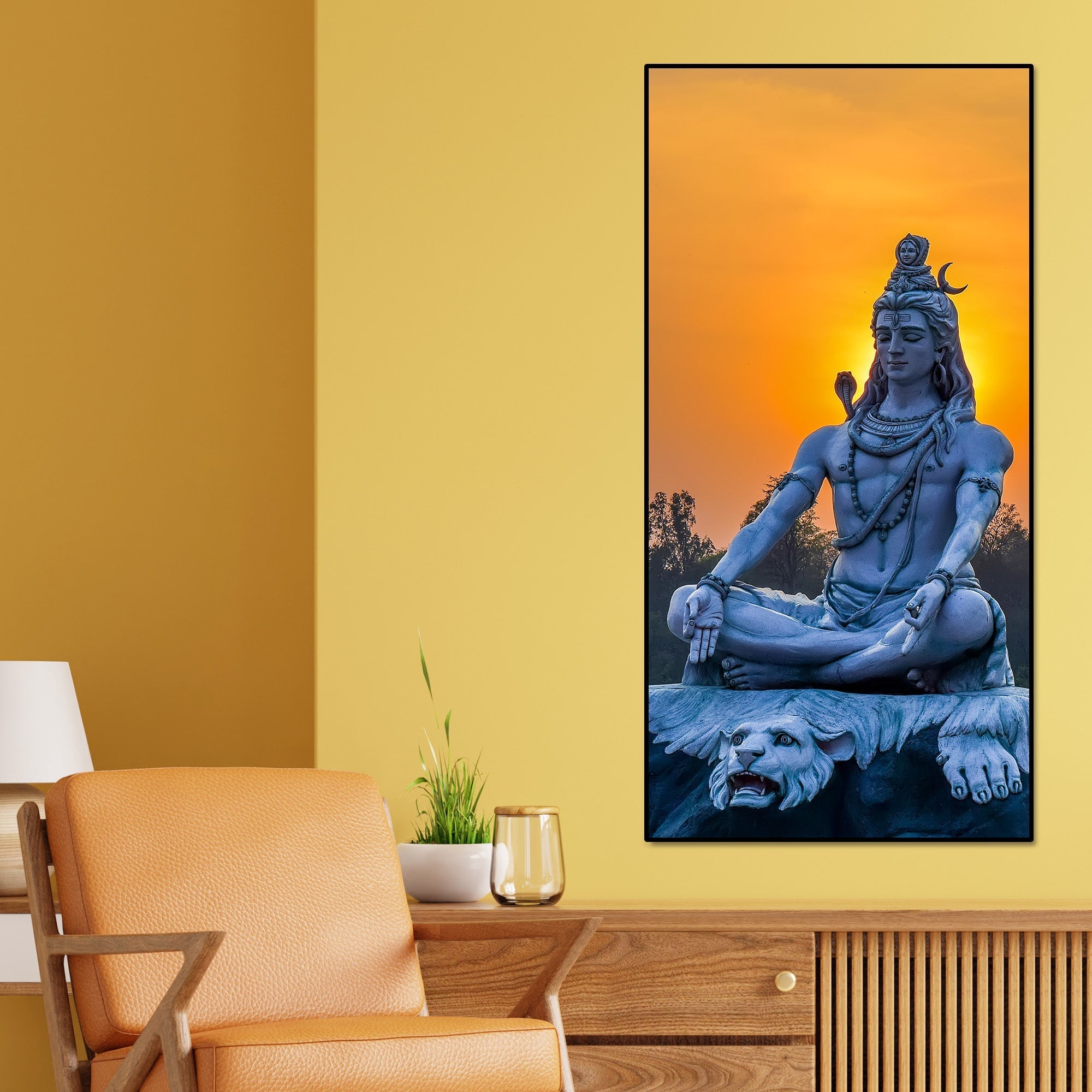 Spiritual Wall Painting of Lord Shiva Statue - Decor Smart