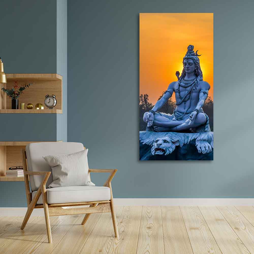 Spiritual Wall Painting of Lord Shiva Statue - Decor Smart