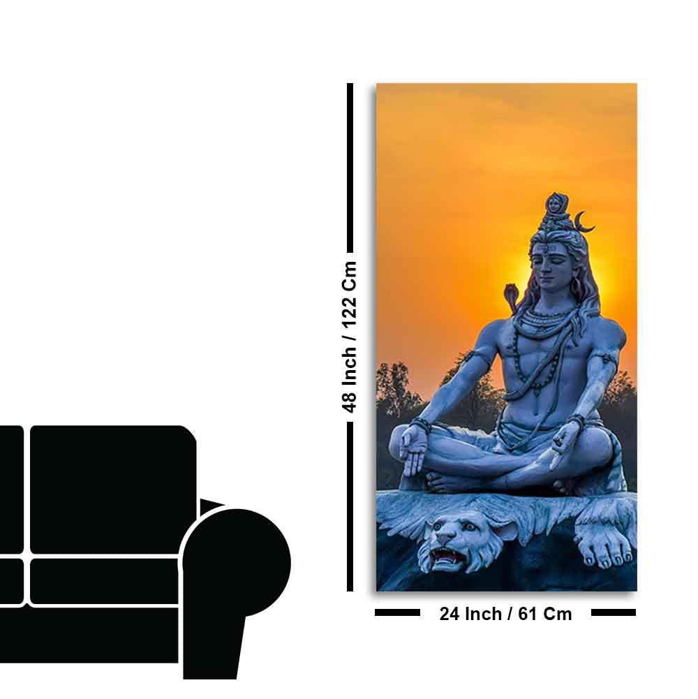 Spiritual Wall Painting of Lord Shiva Statue - Decor Smart