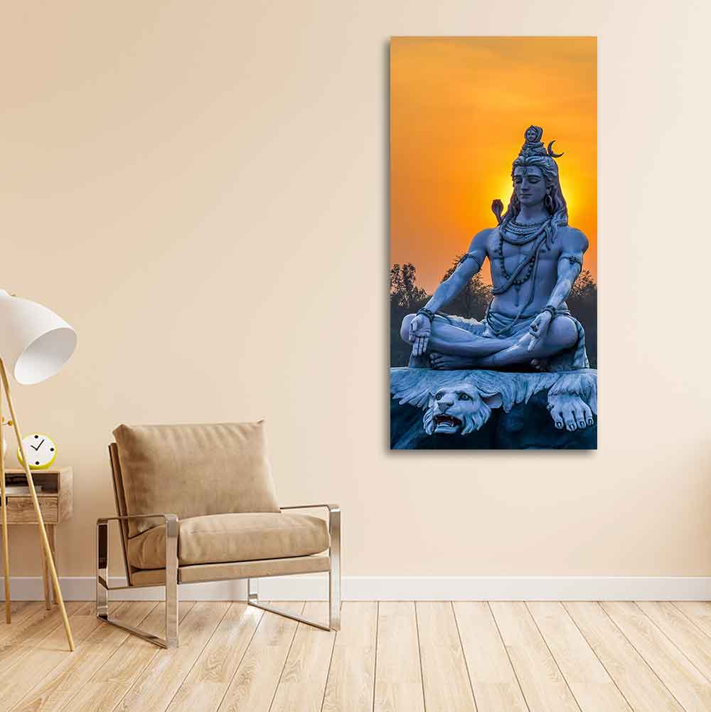 Spiritual Wall Painting of Lord Shiva Statue - Decor Smart