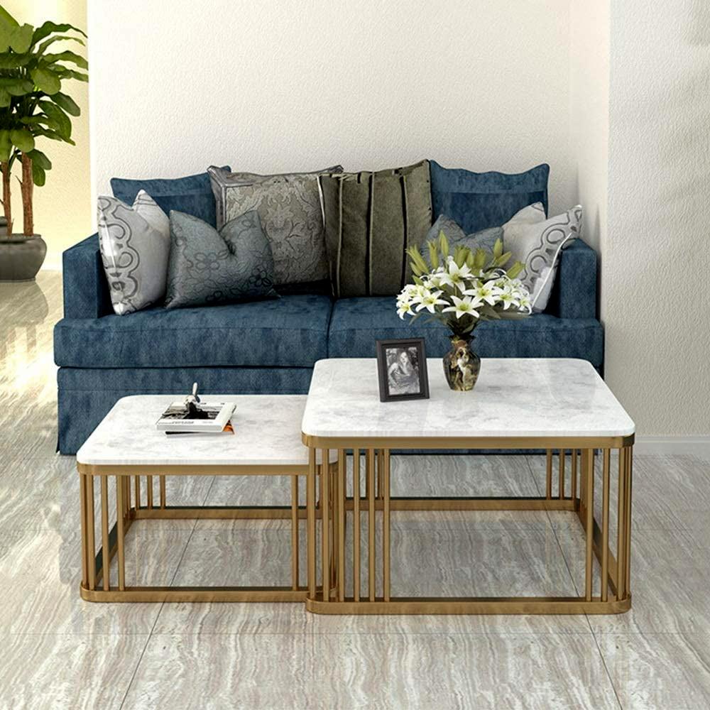 Square Tethered Metallic Table Set of 2 - Decor Smart