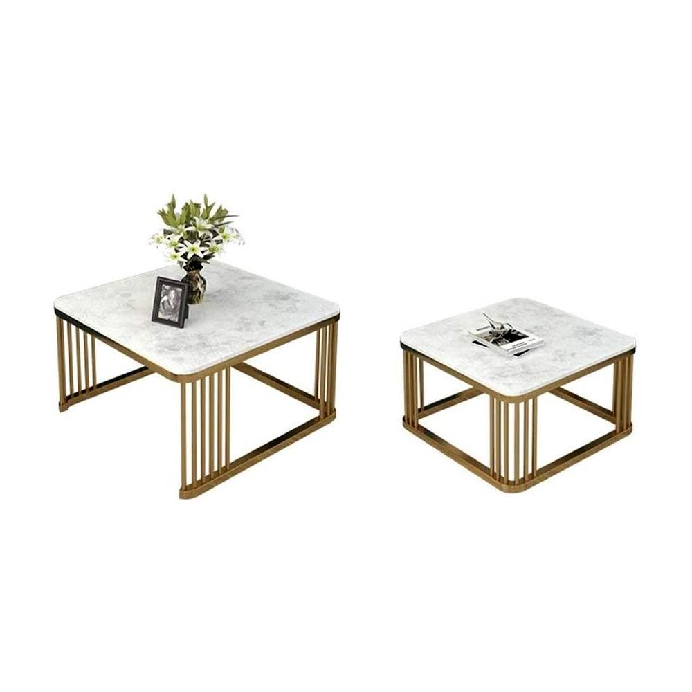 Square Tethered Metallic Table Set of 2 - Decor Smart
