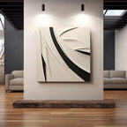 Statement Wall Art Panel with Neutral and Monochrome Texture