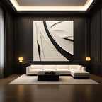Statement Wall Art Panel with Neutral and Monochrome Texture
