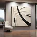 Statement Wall Art Panel with Neutral and Monochrome Texture