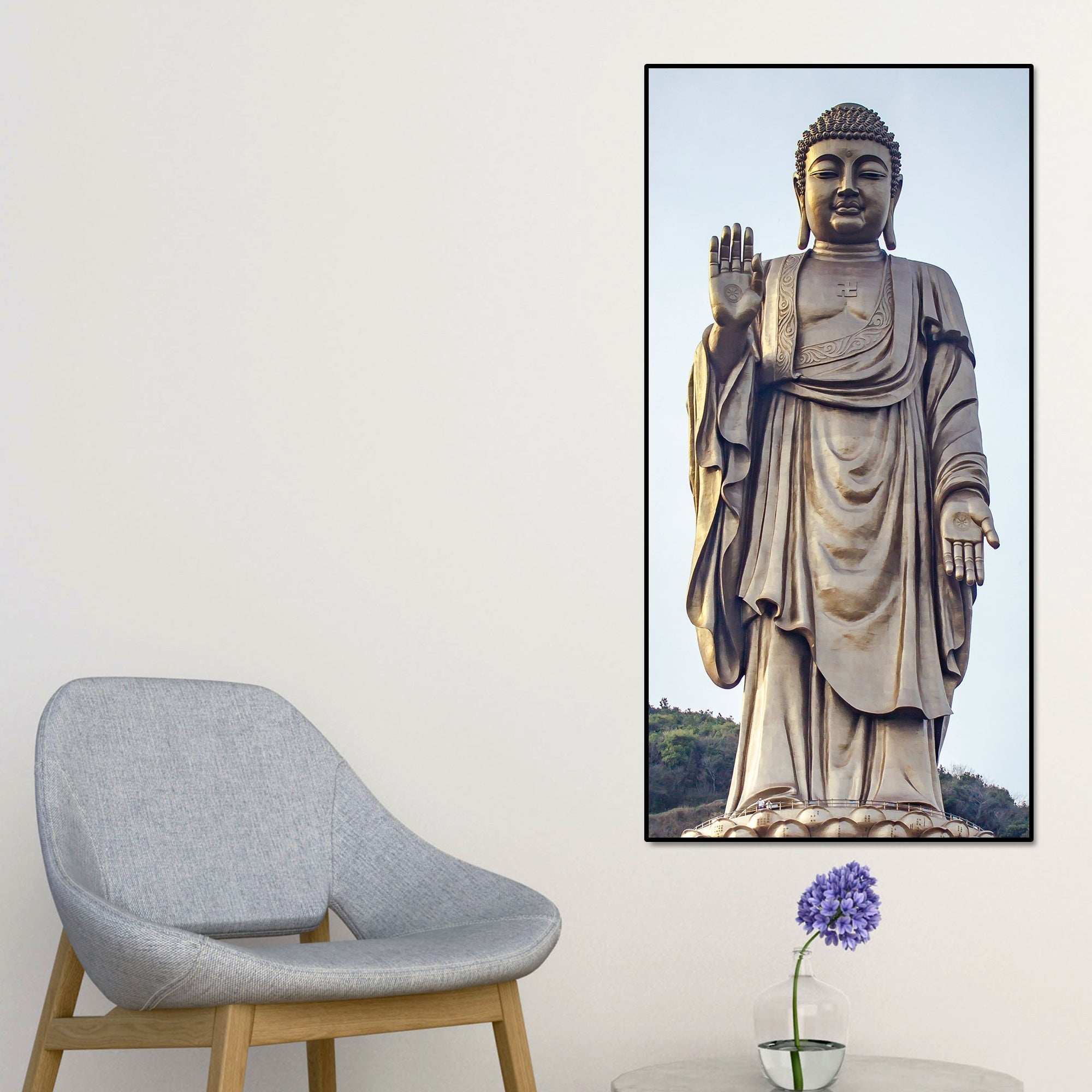 Statue of Gautam Buddha Canvas Wall Painting - Decor Smart