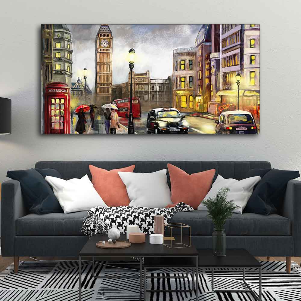 Street view of London Premium Wall Painting - Decor Smart
