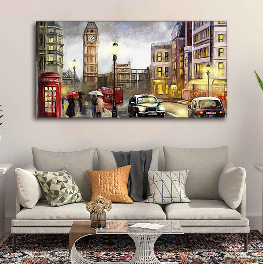 Street view of London Premium Wall Painting - Decor Smart