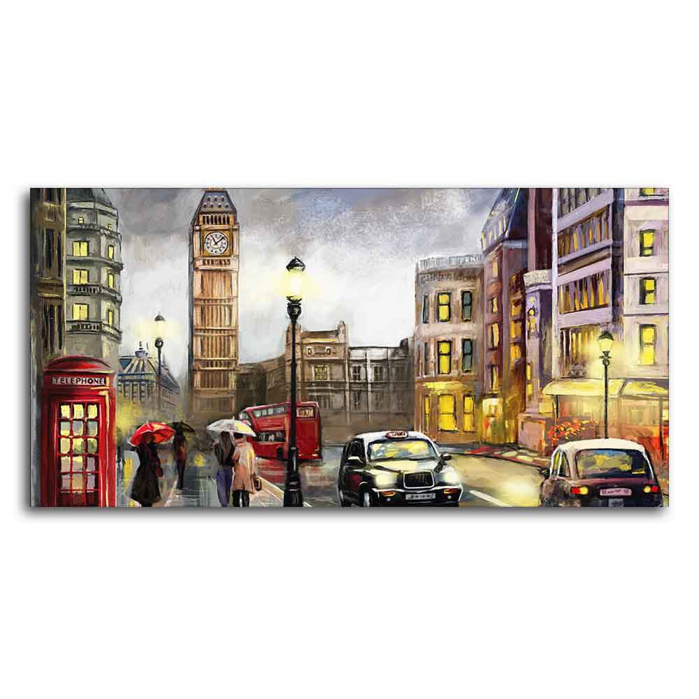 Street view of London Premium Wall Painting - Decor Smart