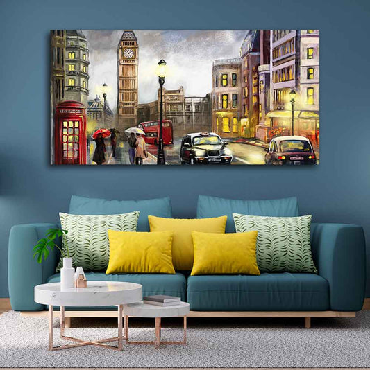 Street view of London Premium Wall Painting - Decor Smart