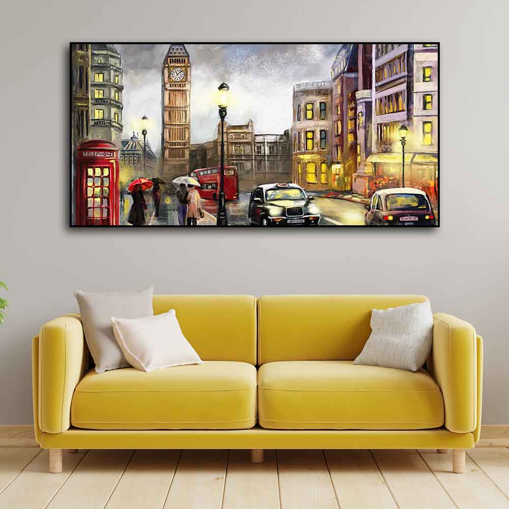 Street view of London Premium Wall Painting - Decor Smart