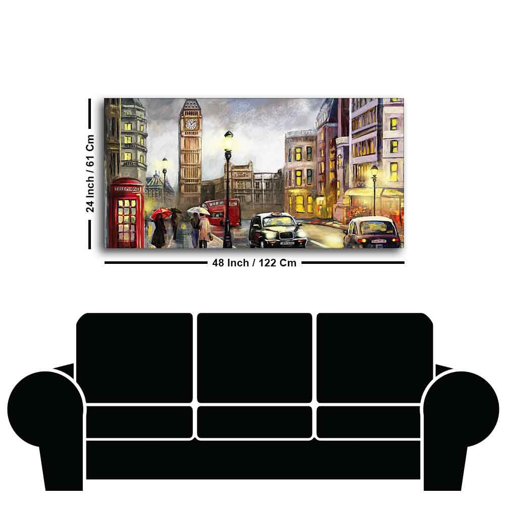 Street view of London Premium Wall Painting - Decor Smart