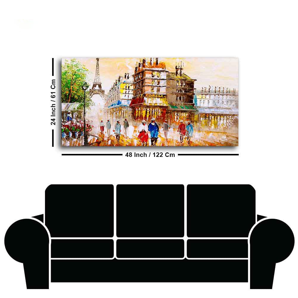 Street View of Paris Premium Wall Painting - Decor Smart