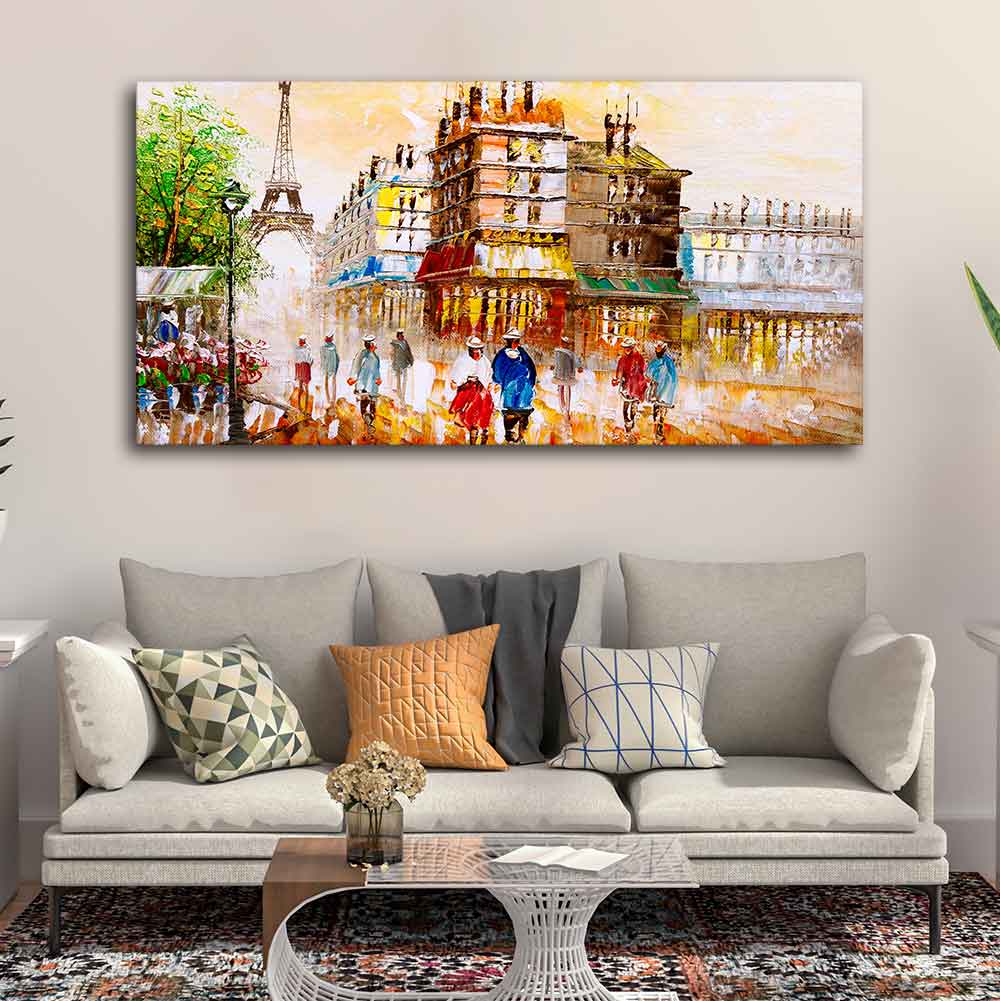Street View of Paris Premium Wall Painting - Decor Smart