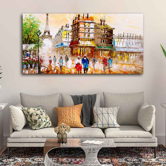 Street View of Paris Premium Wall Painting - Decor Smart
