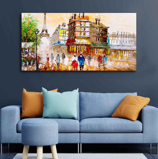 Street View of Paris Premium Wall Painting - Decor Smart