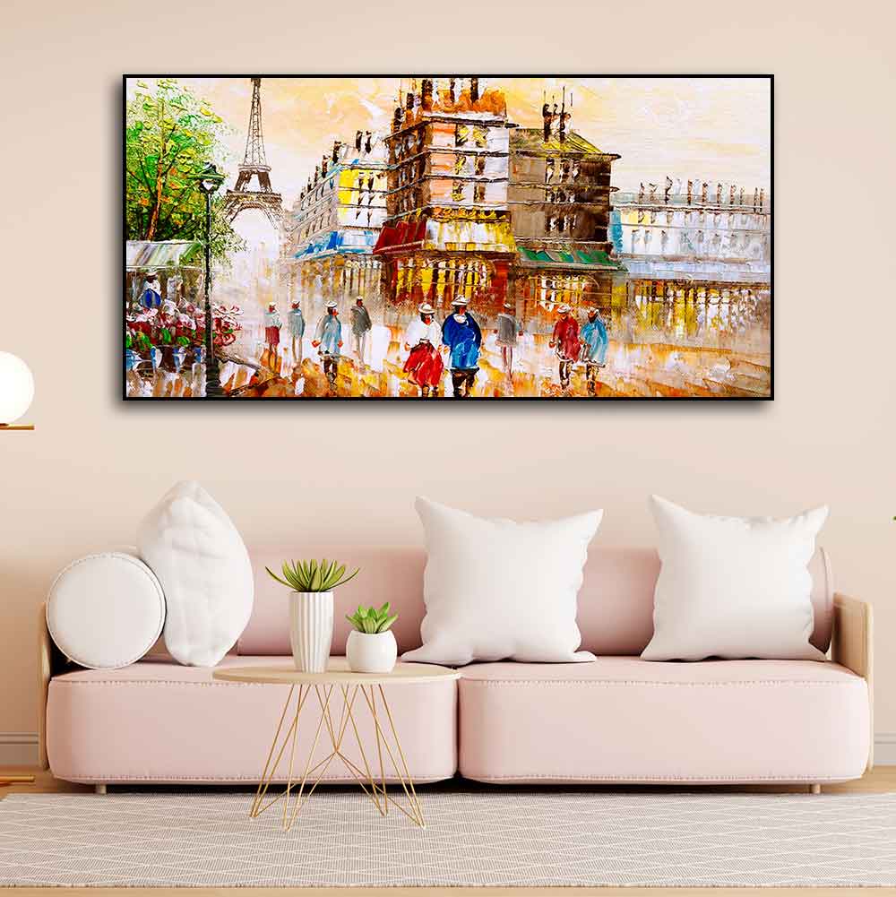 Street View of Paris Premium Wall Painting - Decor Smart