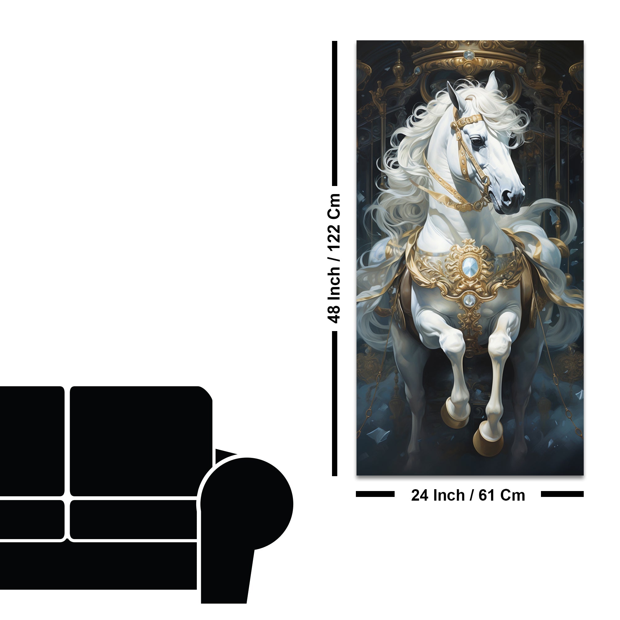 Stunning White Horse Premium Art Canvas Wall Painting - Decor Smart