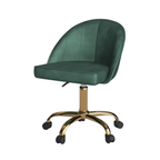 Stylish Green Accent Chair with Golden Touch