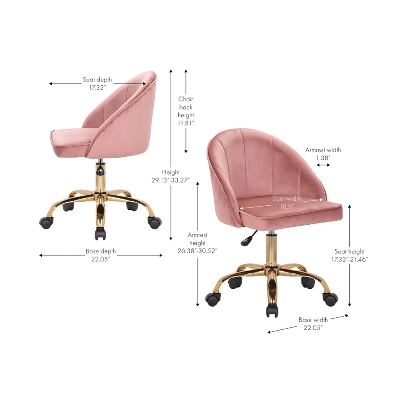 Stylish Pink Accent Chair with Golden Touch