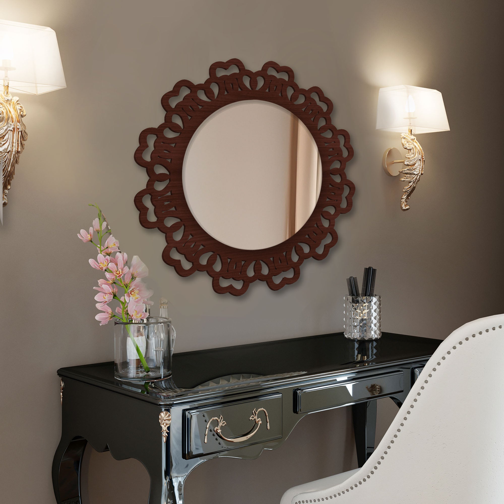 Stylish Traditional Wooden Wall Mirror - Decor Smart