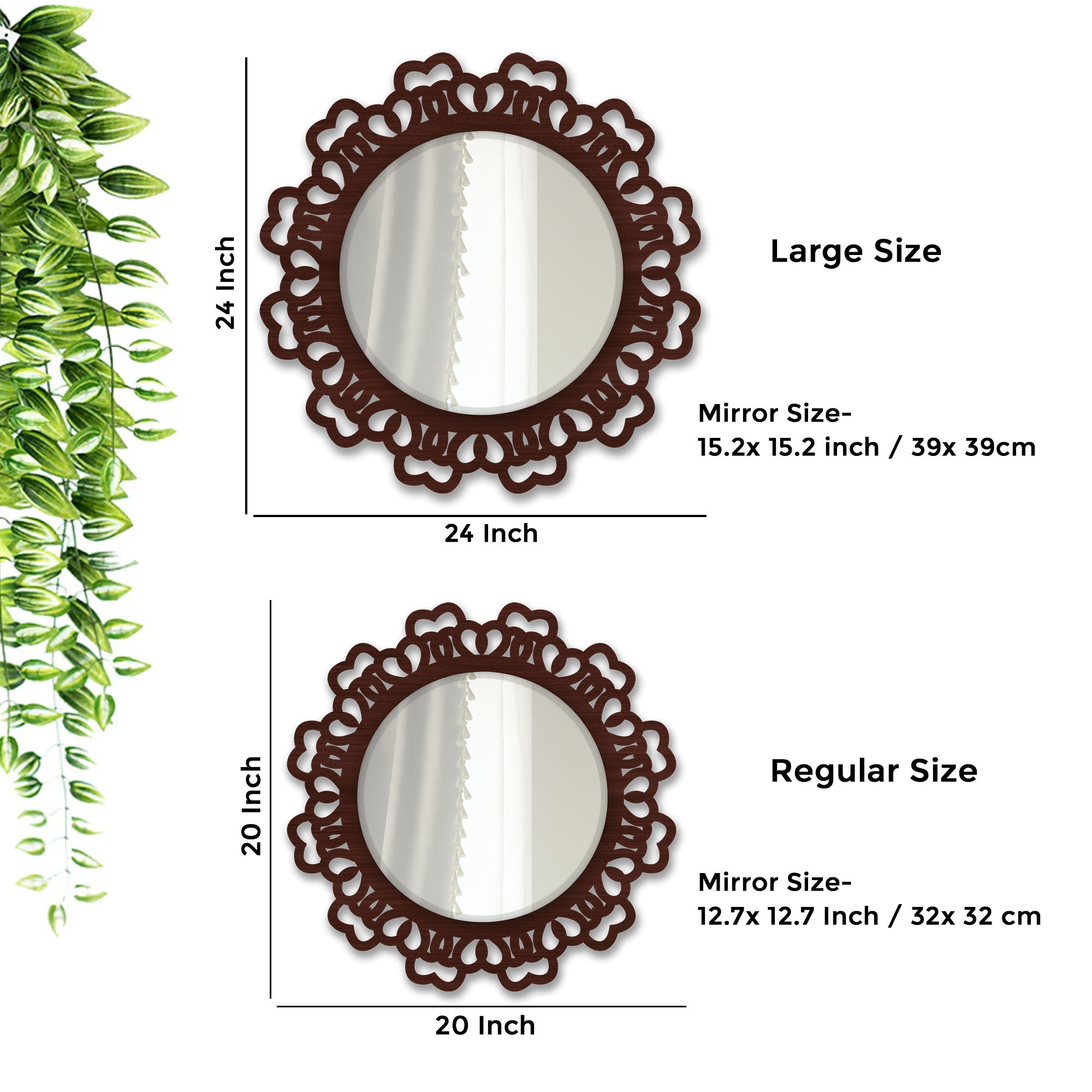 Stylish Traditional Wooden Wall Mirror - Decor Smart