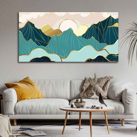 Sunrise Abstract Mountains Canvas wall Painting - Decor Smart